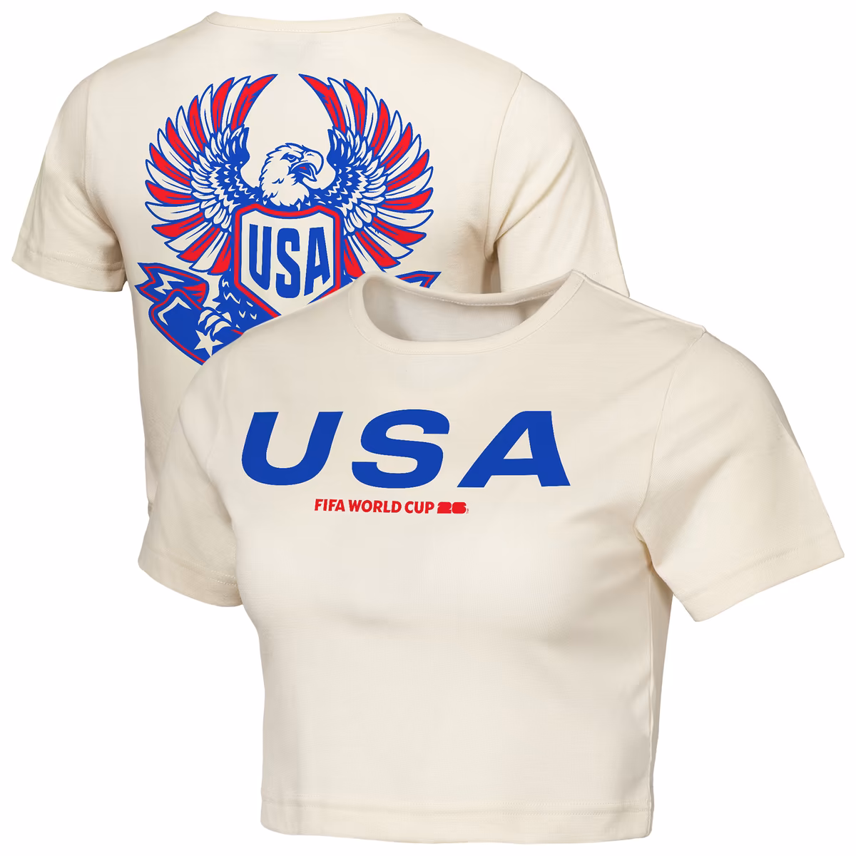Women's Outerstuff Natural USA FIFA World Cup 2026 Elote Squad Cropped T-Shirt