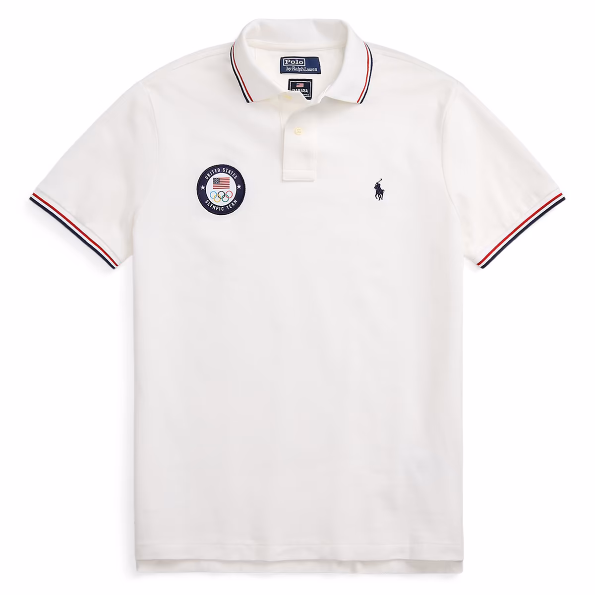 Men's Polo Ralph Lauren White Team USA 2024 Summer Olympics Villagewear Polo 3 Men's Polo Ralph Lauren White Team USA 2024 Summer Olympics Villagewear Polo