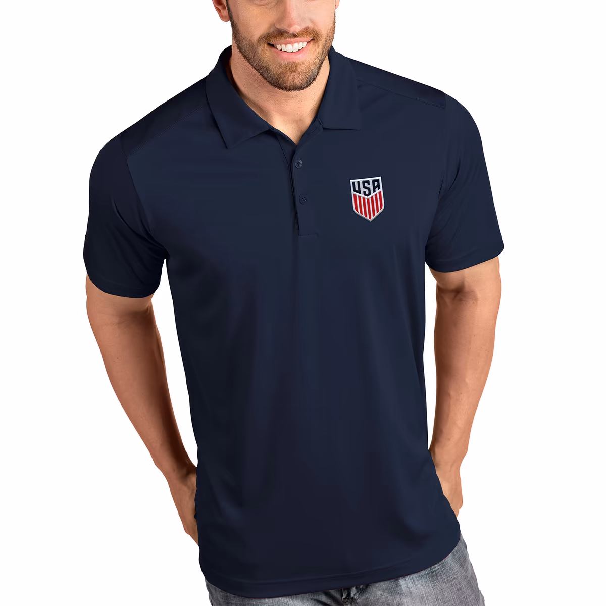 Men's Antigua Navy USMNT Tribute Polo 1 Men's Antigua Navy USMNT Tribute Polo