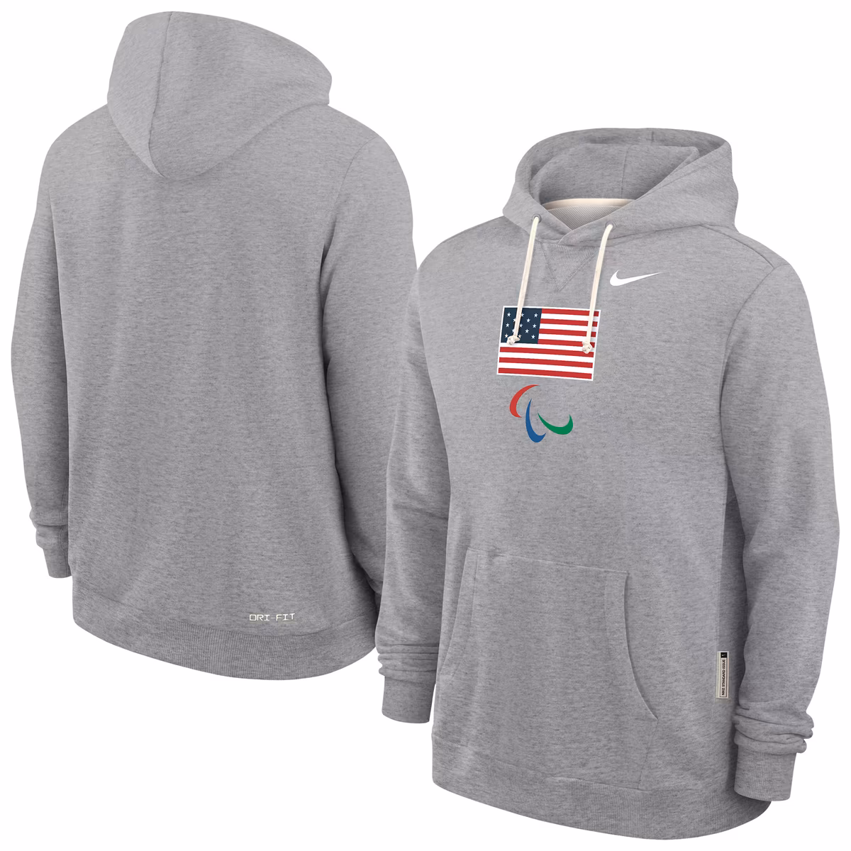 Men's Nike Heather Gray U.S. Paralympics Standard Issue Dri-FIT Hoodie 8 Men's Nike Heather Gray U.S. Paralympics Standard Issue Dri-FIT Hoodie