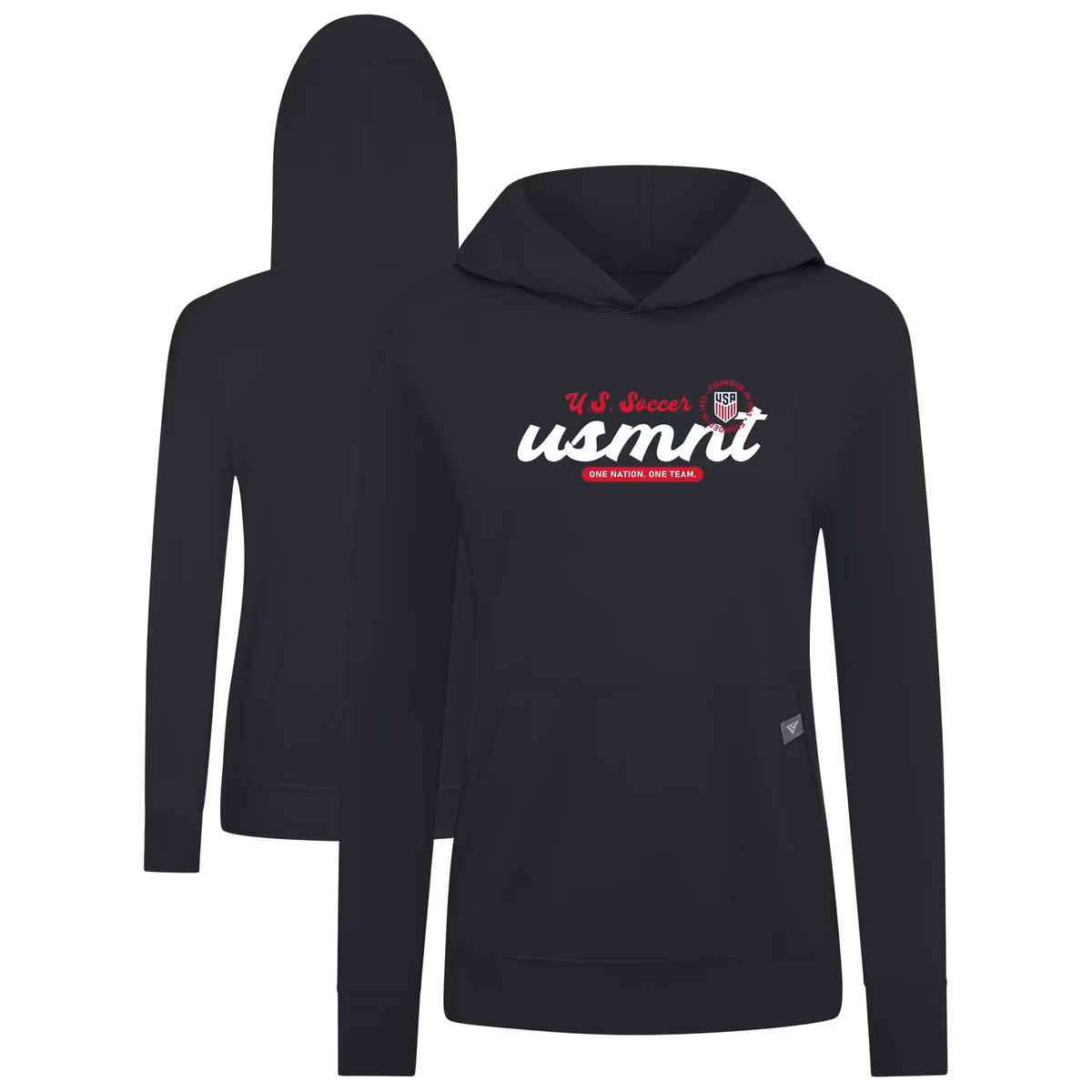Women's Levelwear  Black USMNT Relay Pullover Hoodie