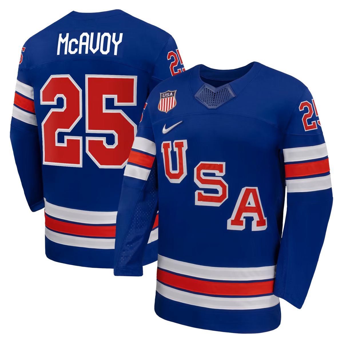 Men's Nike Charlie McAvoy Royal US Hockey 2026 Home Replica Jersey 9 Men's Nike Charlie McAvoy Royal US Hockey 2026 Home Replica Jersey