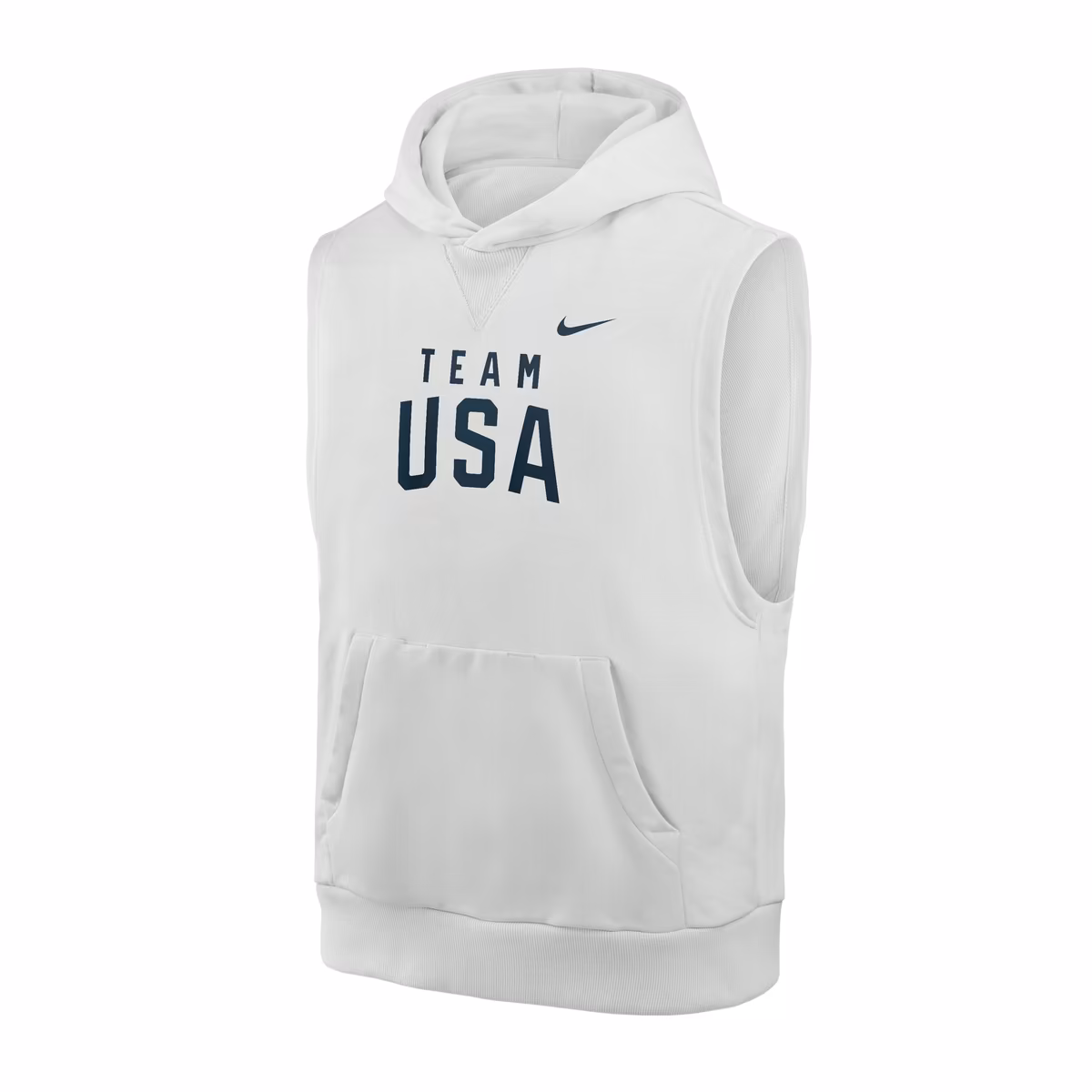 Youth Nike White Team USA Club Sleeveless Hoodie