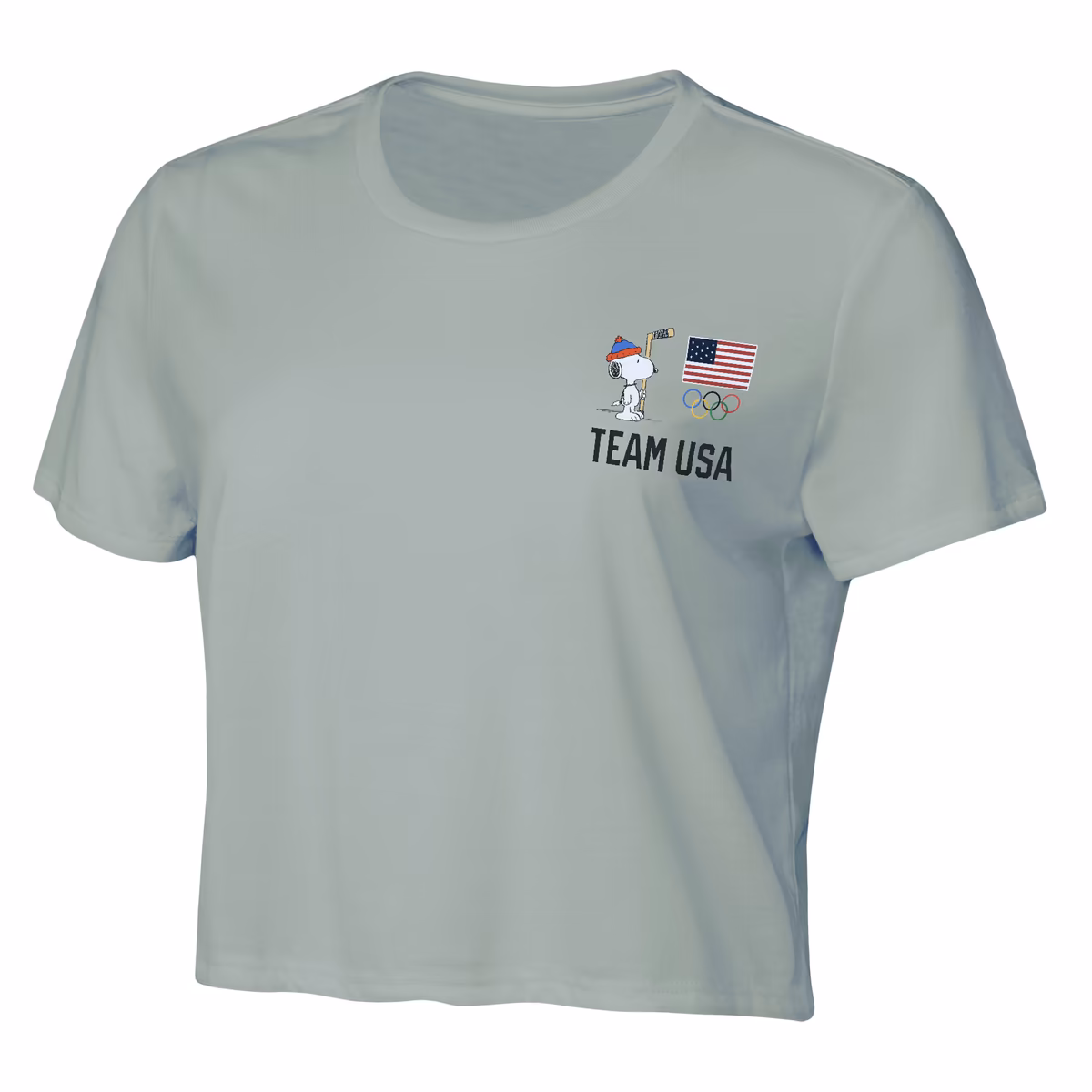 Women's Outerstuff Green Team USA x Peanuts Game Plan Cropped T-Shirt 2 Women's Outerstuff Green Team USA x Peanuts Game Plan Cropped T-Shirt