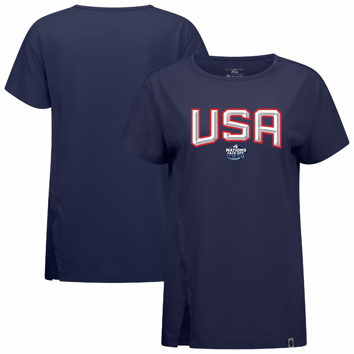 Women's Levelwear Navy USA 2025 4 Nations Face-Off Influx T-Shirt