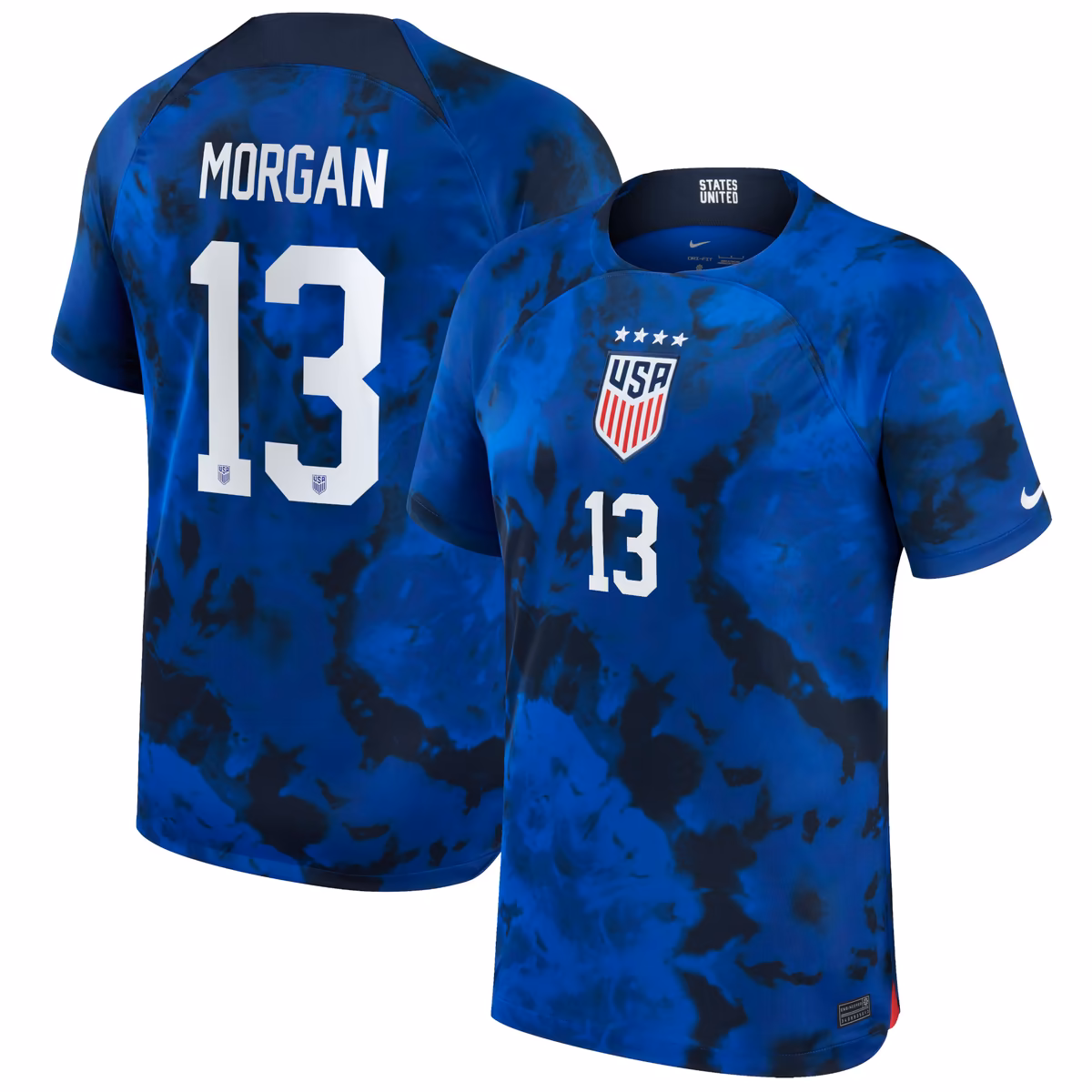 Men's Nike Alex Morgan Blue USWNT 2022/23 Away Breathe Stadium Replica Player Jersey