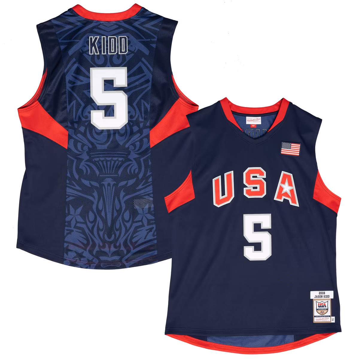 Men's Mitchell & Ness Jason Kidd Navy USA Basketball 2008 Authentic Player Jersey