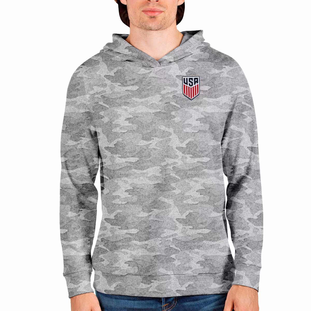 Men's Antigua Camo USMNT Absolute Pullover Hoodie