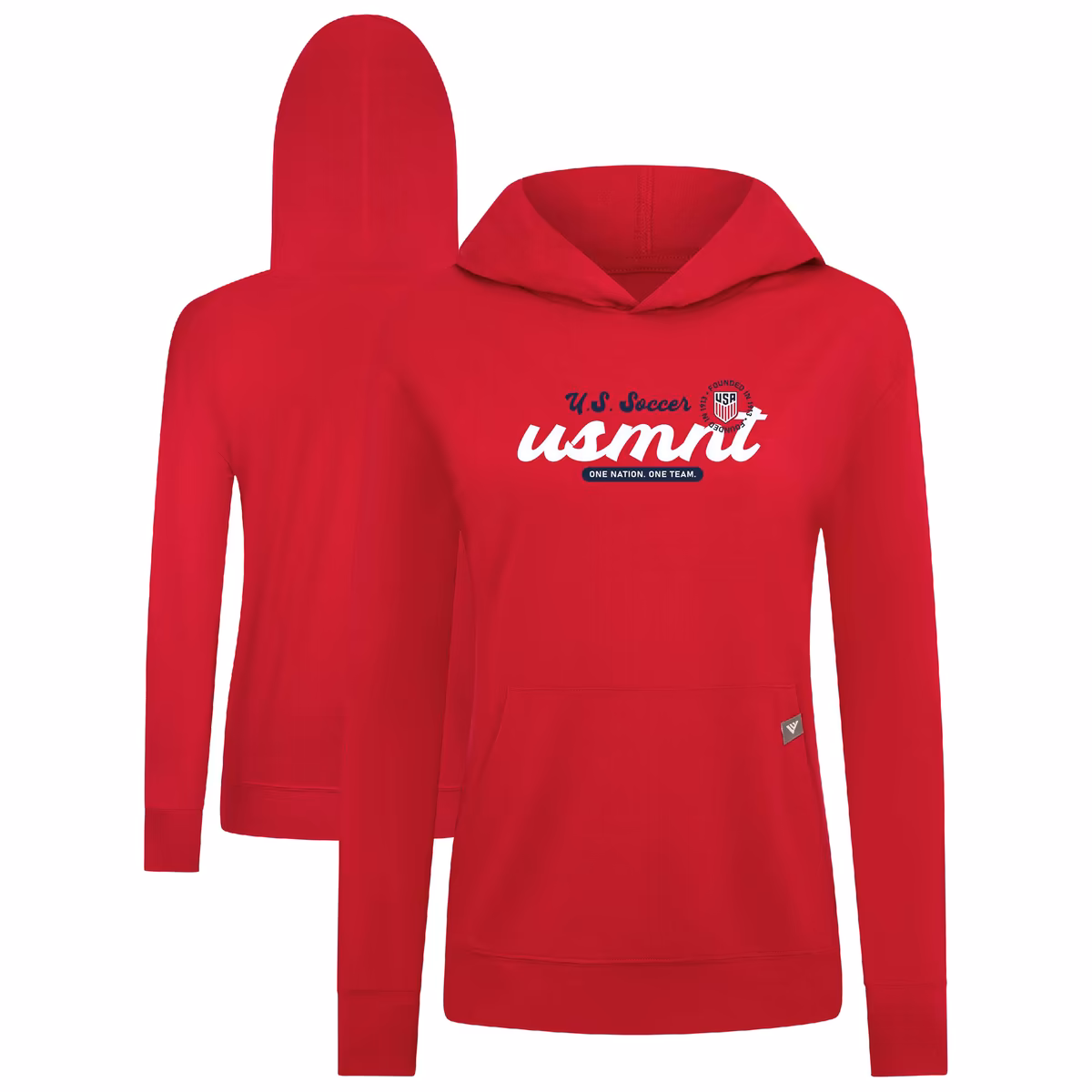 Women's Levelwear  Red USMNT Relay Pullover Hoodie