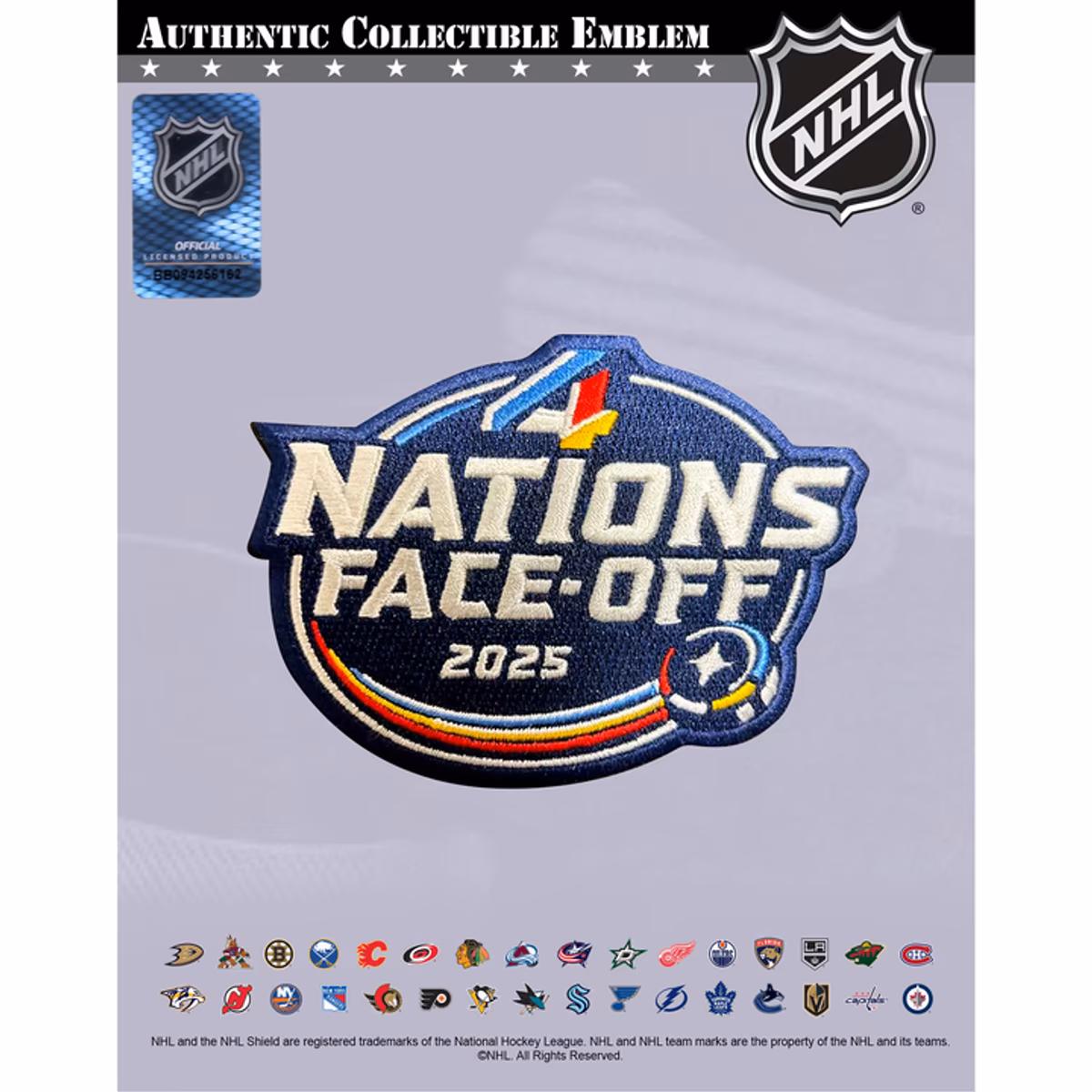 National Emblem 2025 4 Nations Face-Off Jersey Patch 4 National Emblem 2025 4 Nations Face-Off Jersey Patch