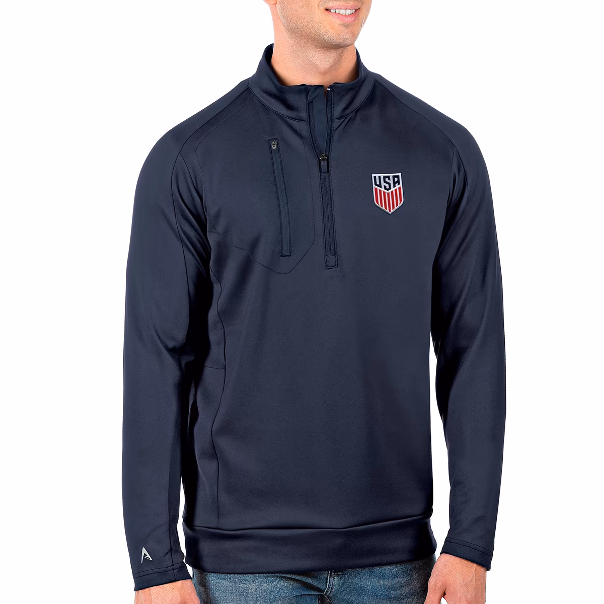 Men's Antigua Navy USMNT Generation Quarter-Zip Top