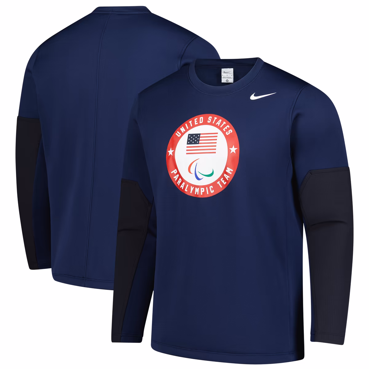 Men's Nike  Navy U.S. Paralympics Coaches Long Sleeve Therma-FIT Top