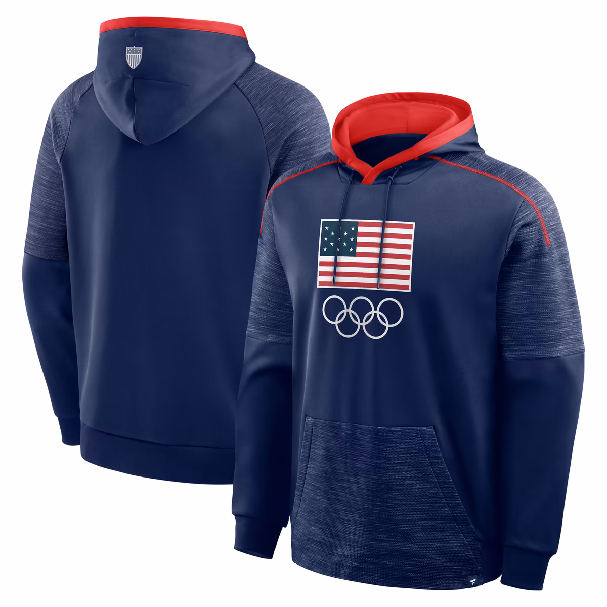Men's Fanatics Navy Team USA Goaltender Defender Pullover Hoodie