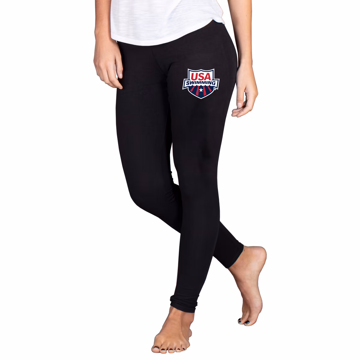 Women's Concepts Sport  Black USA Swimming Fraction Leggings