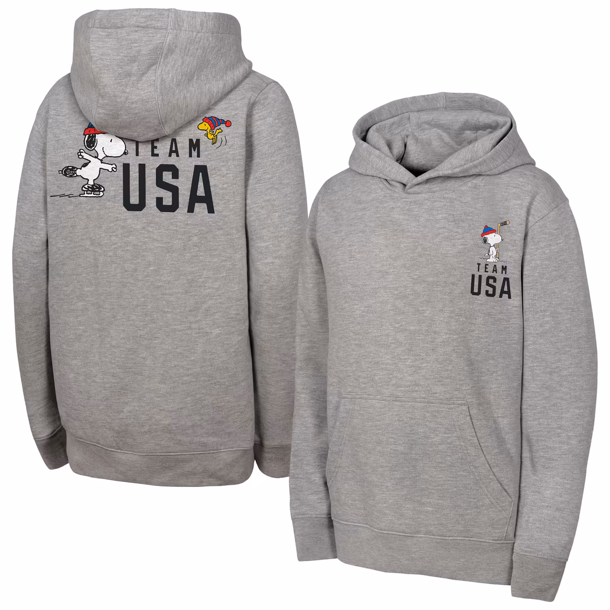 Youth Outerstuff Heather Gray Team USA x Peanuts Spirit Hoodie 6 Youth Outerstuff Heather Gray Team USA x Peanuts Spirit Hoodie