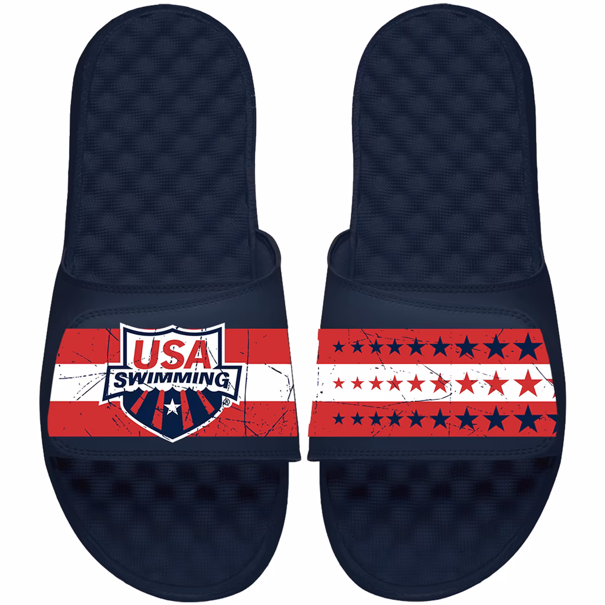 Men's ISlide  Navy USA Swimming Stars and Stripes Slide Sandals
