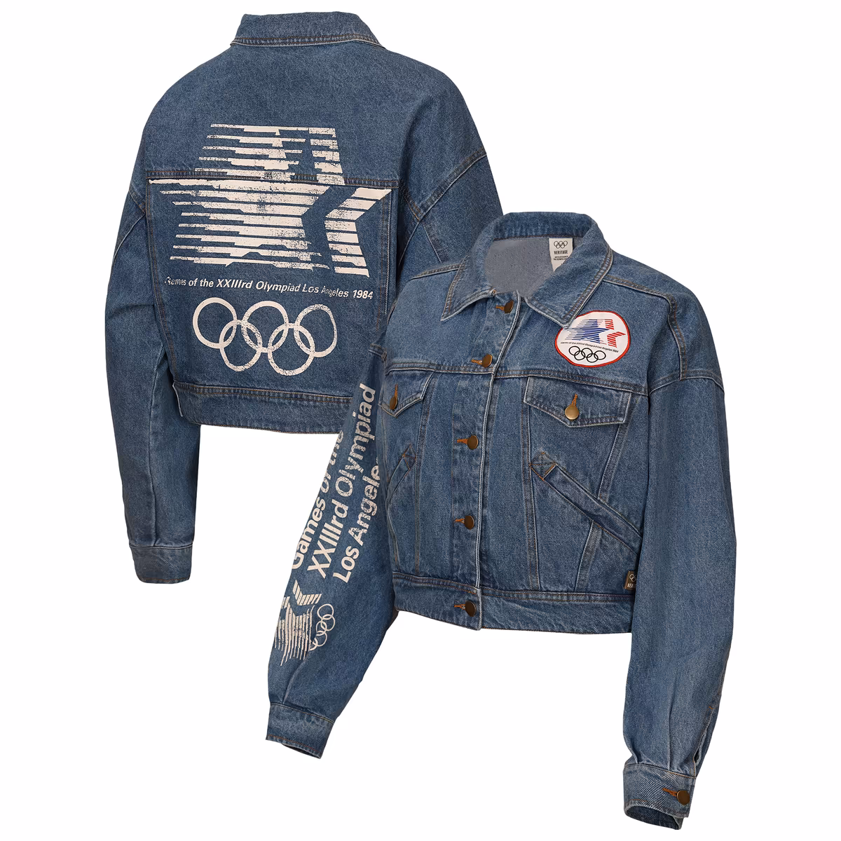 Women's Outerstuff Denim Los Angeles 1984 Summer Olympics Full-Button Jacket 7 Women's Outerstuff Denim Los Angeles 1984 Summer Olympics Full-Button Jacket