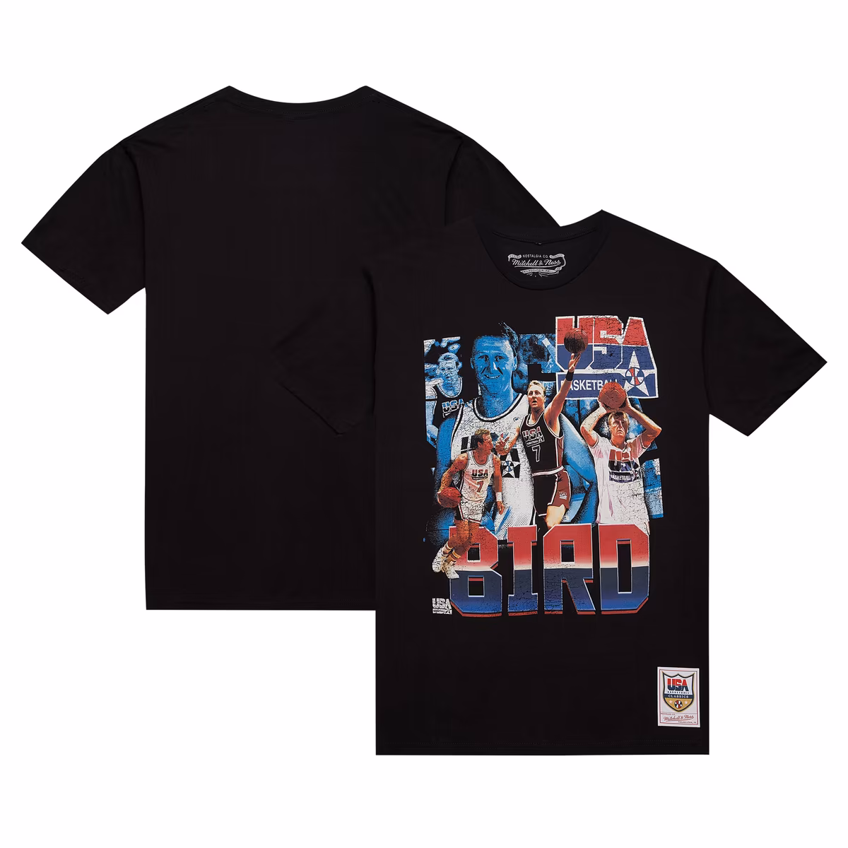 Men's Mitchell & Ness Larry Bird Black USA Basketball Team USA Legend T-Shirt