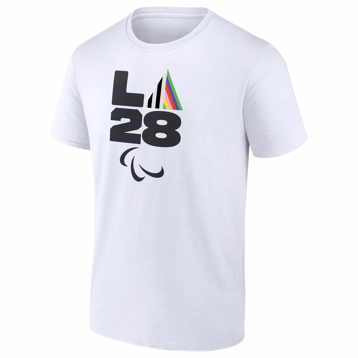 Men's White LA 2028 Summer Paralympics Prism T-Shirt 2 Men's White LA 2028 Summer Paralympics Prism T-Shirt