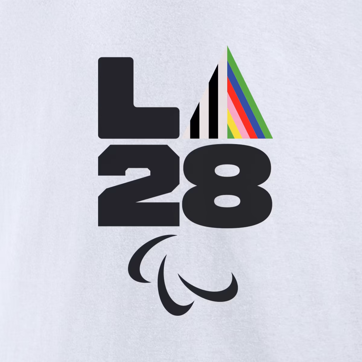 Men's White LA 2028 Summer Paralympics Prism T-Shirt 4 Men's White LA 2028 Summer Paralympics Prism T-Shirt