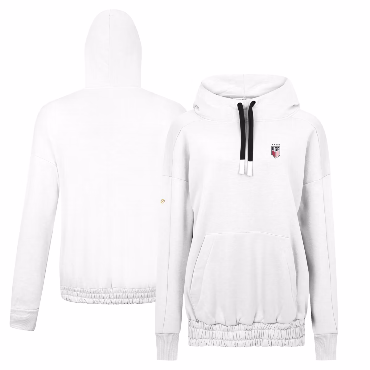 Women's Levelwear White USWNT Ruffled Pullover Hoodie 3 Women's Levelwear White USWNT Ruffled Pullover Hoodie