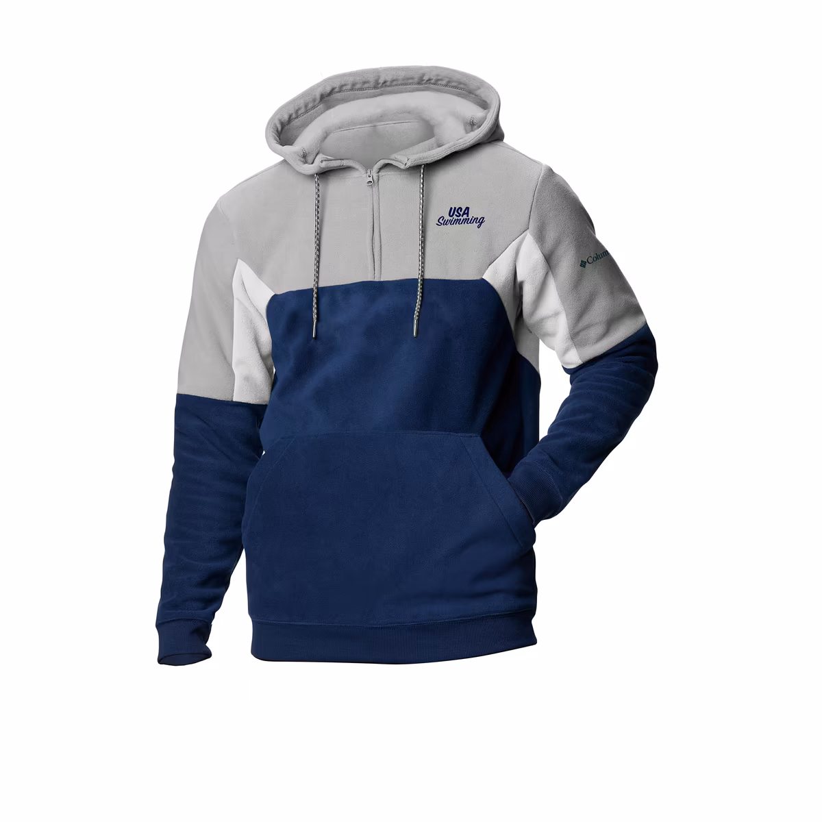 Men's Columbia Navy USA Swimming Lodge Fleece Quarter-Zip Hoodie 1 Men's Columbia Navy USA Swimming Lodge Fleece Quarter-Zip Hoodie