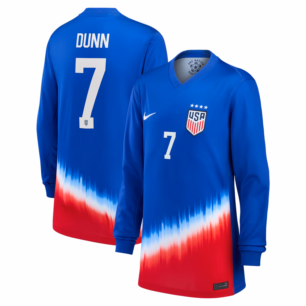 Youth Nike Crystal Dunn Royal USWNT 2024 Away Replica Long Sleeve Jersey