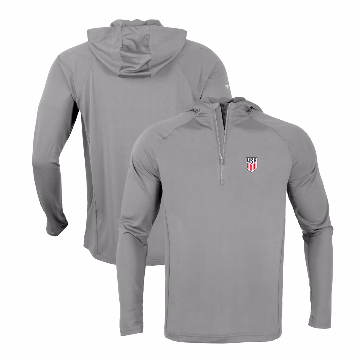 Men's Levelwear Gray USMNT Zander Quarter-Zip Pullover Hoodie