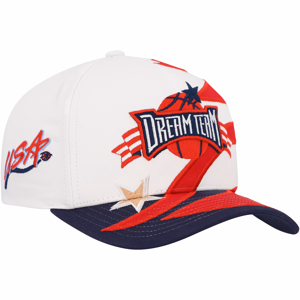 Men's Mitchell & Ness White/Red USA Basketball NBA x Just Don Dream Team Pro Adjustable Hat