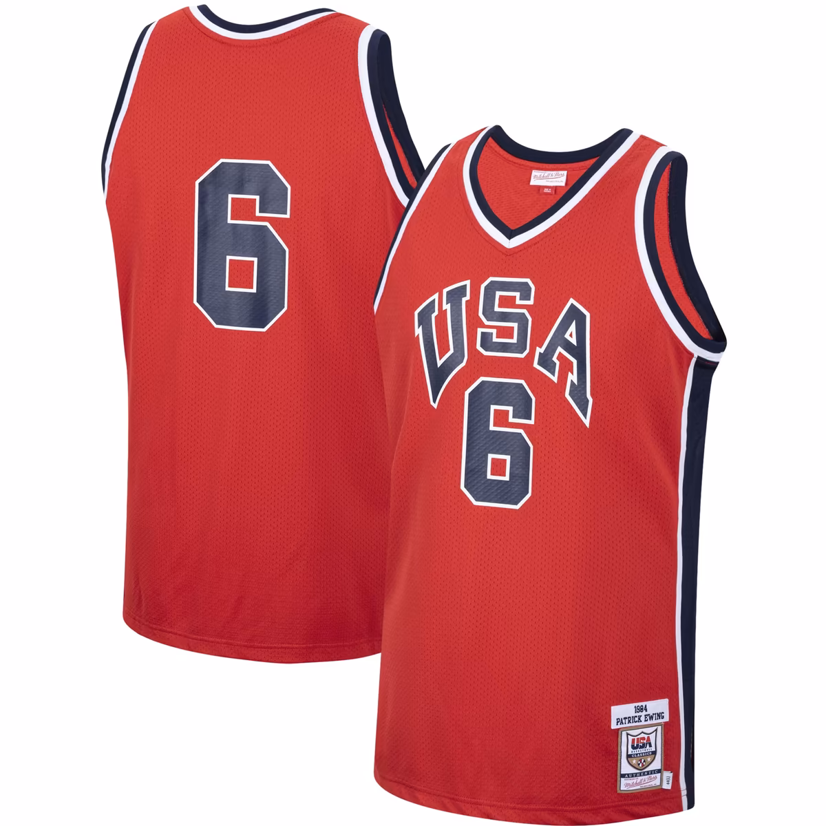Men's Mitchell & Ness Patrick Ewing Red USA Basketball 1984 Authentic Jersey