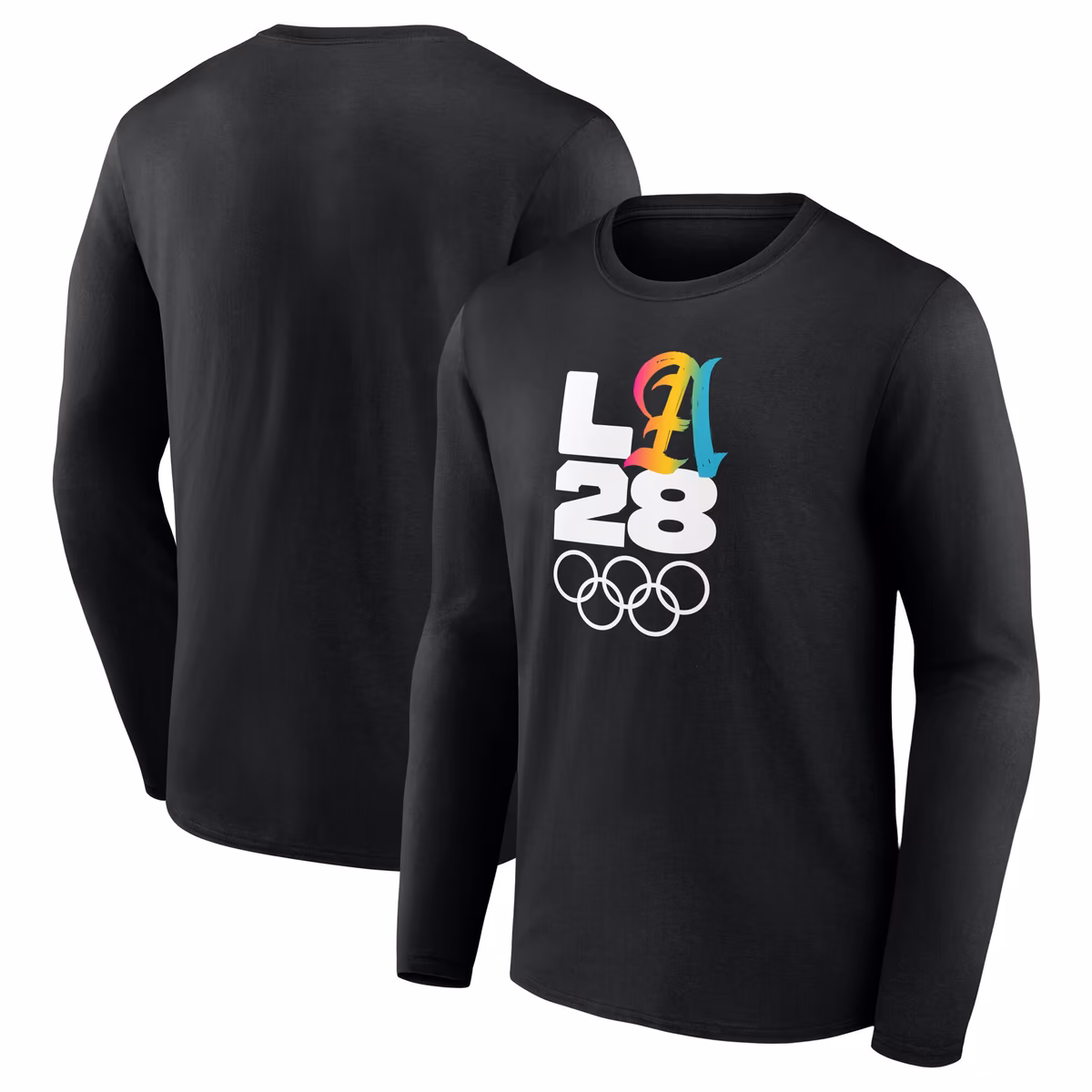 Men's Black LA 2028 Summer Olympics Gradient Long Sleeve T-Shirt 1 Men's Black LA 2028 Summer Olympics Gradient Long Sleeve T-Shirt
