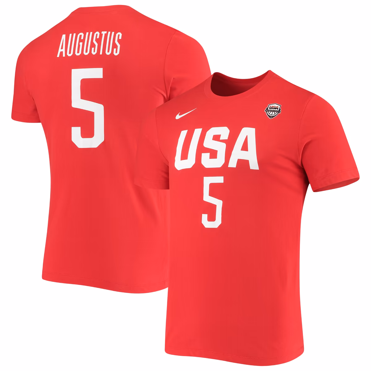 Women's Nike Seimone Augustus USA Basketball Red Name & Number Performance T-shirt