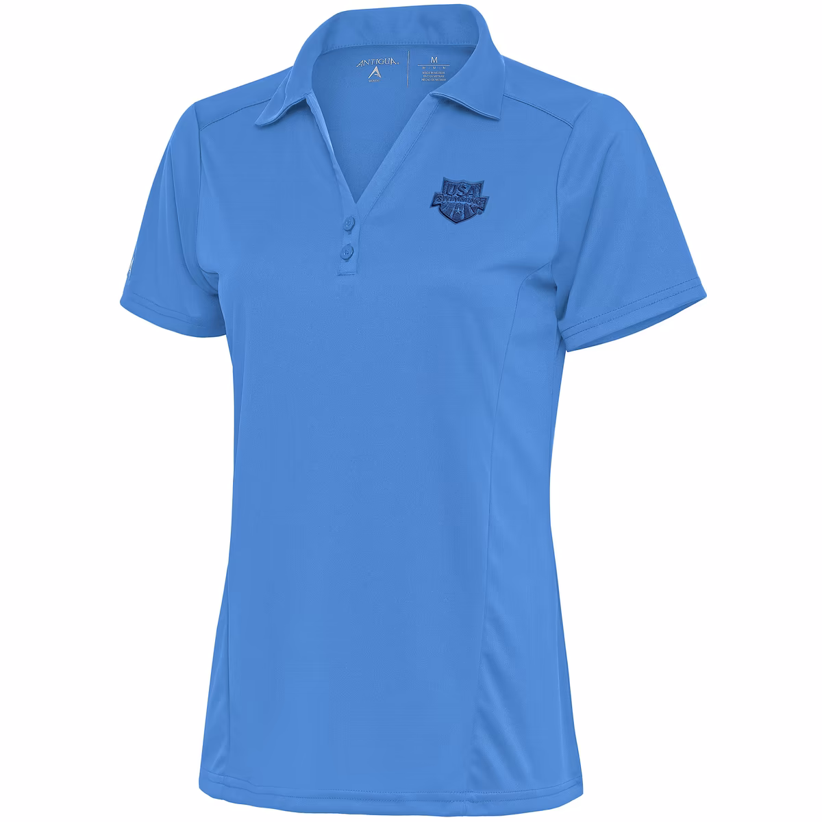 Women's Antigua Powder Blue USA Swimming Tribute Polo 3 Women's Antigua Powder Blue USA Swimming Tribute Polo