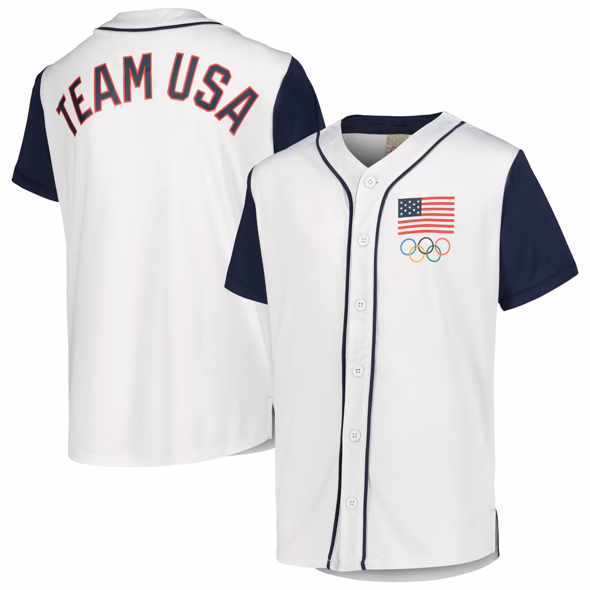 Youth White Team USA Start Button-Up Shirt 4 Youth White Team USA Start Button-Up Shirt