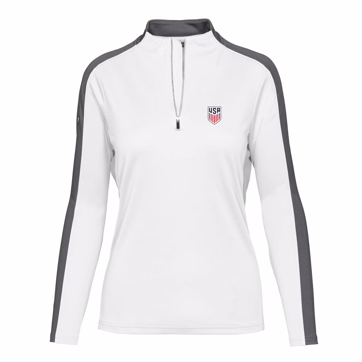 Women's Levelwear White USMNT Remi Quarter-Zip Pullover Top