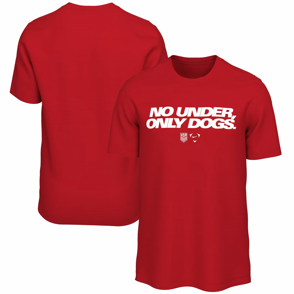 Men's Nike Red USMNT No Under Only Dogs T-Shirt