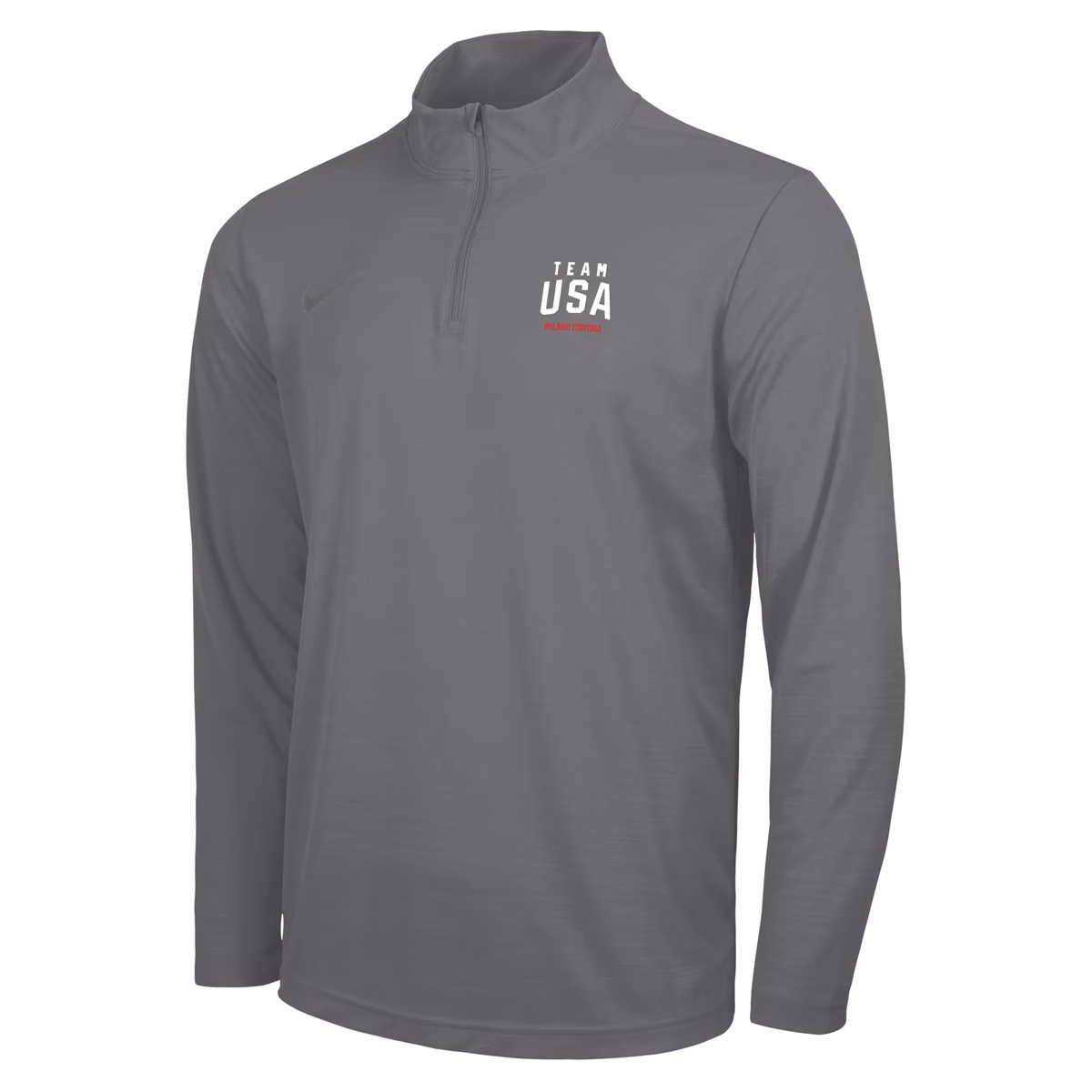 Men's Nike Gray Team USA Milano Cortina 2026 Winter Olympics Intensity Dri-FIT Quarter-Zip Pullover 2 Men's Nike Gray Team USA Milano Cortina 2026 Winter Olympics Intensity Dri-FIT Quarter-Zip Pullover
