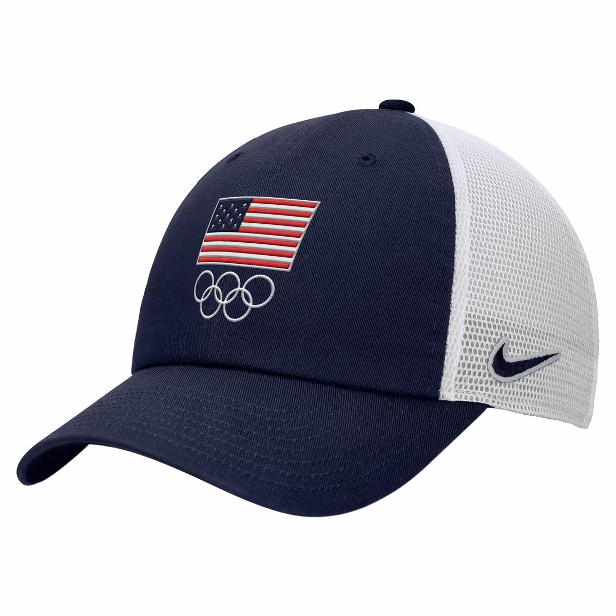 Men's Nike Navy/White LA28 Summer Olympics Club Trucker Adjustable Hat 1 Men's Nike Navy/White LA28 Summer Olympics Club Trucker Adjustable Hat