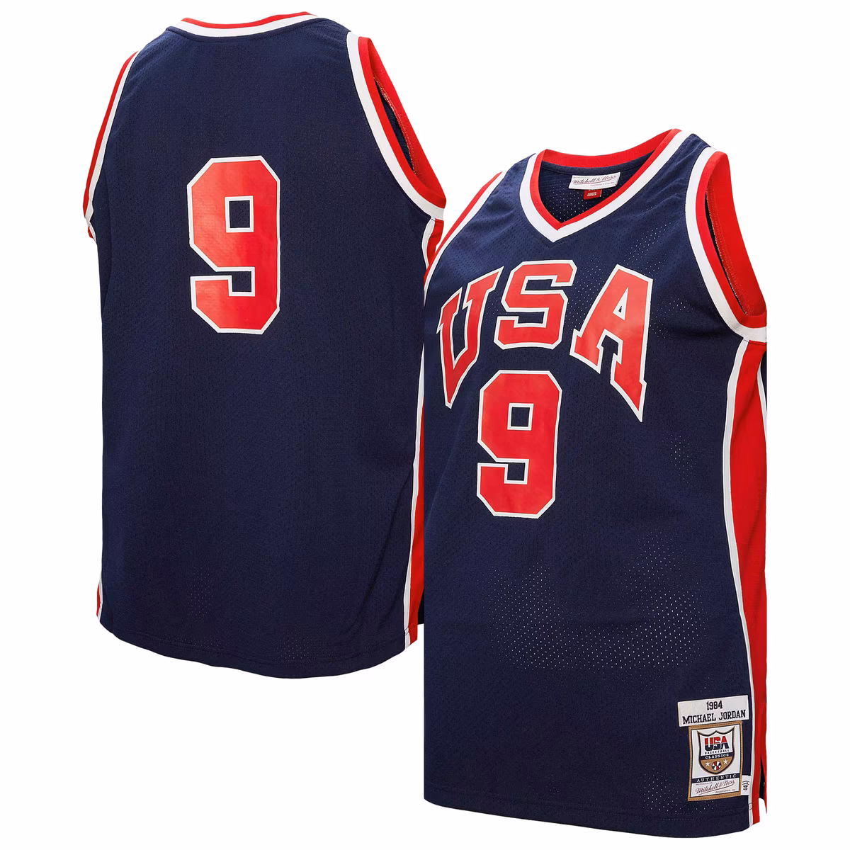 Men's Mitchell & Ness Michael Jordan Navy USA Basketball 1984 Authentic Jersey