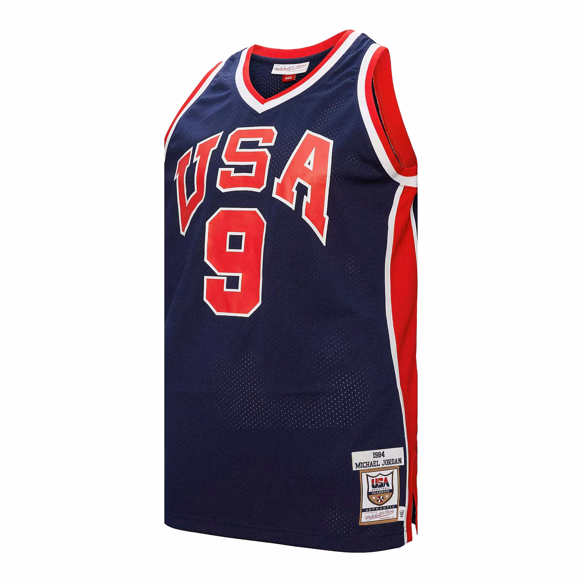 Men's Mitchell & Ness Michael Jordan Navy USA Basketball 1984 Authentic Jersey 2 Men's Mitchell & Ness Michael Jordan Navy USA Basketball 1984 Authentic Jersey