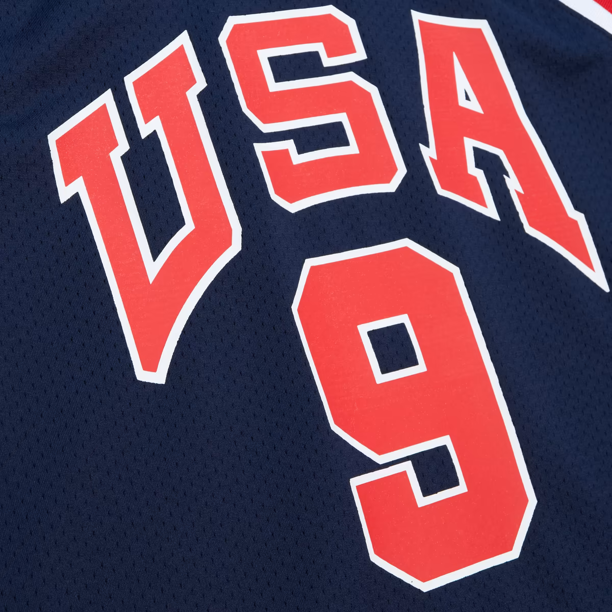 Men's Mitchell & Ness Michael Jordan Navy USA Basketball 1984 Authentic Jersey 4 Men's Mitchell & Ness Michael Jordan Navy USA Basketball 1984 Authentic Jersey