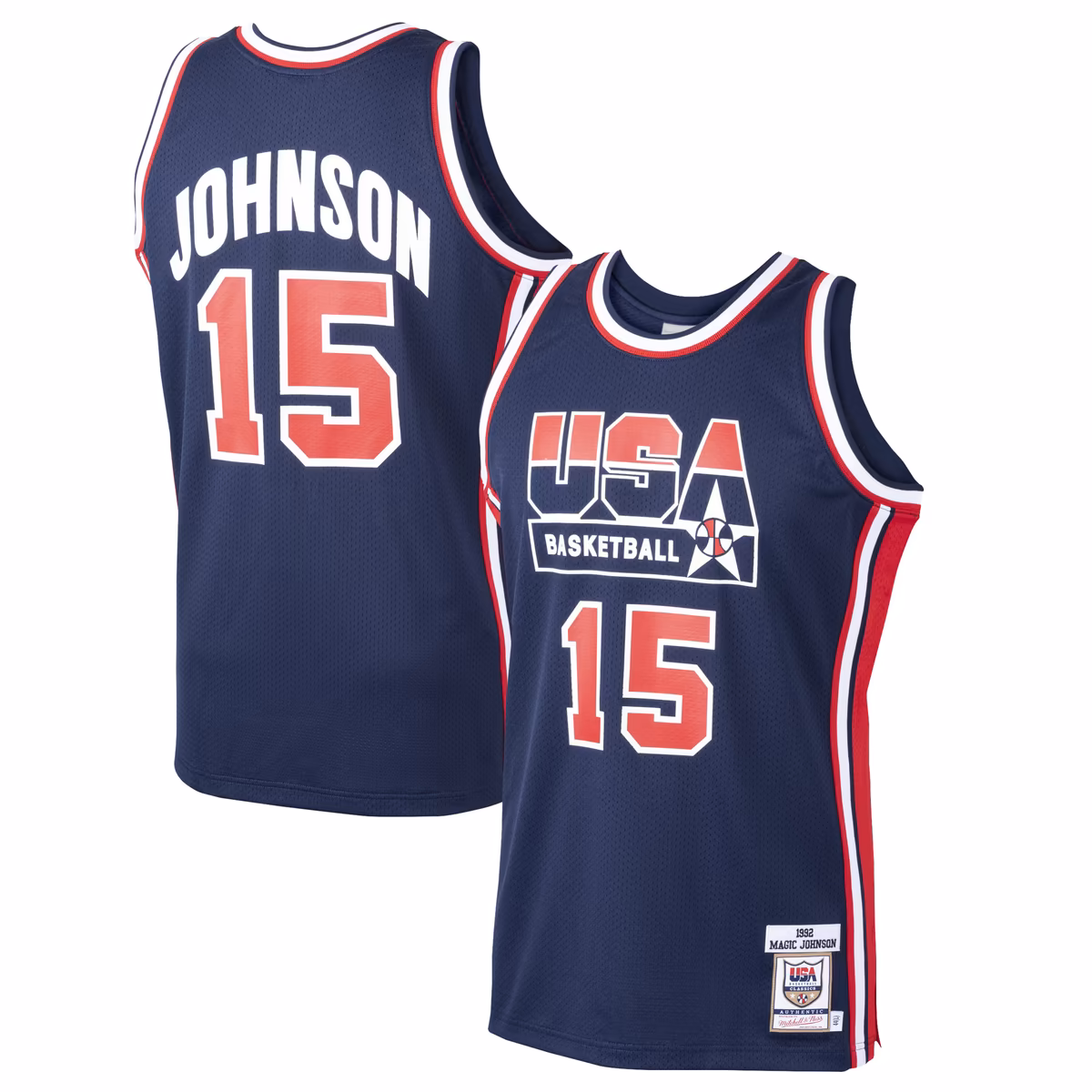 Men's Mitchell & Ness Magic Johnson Navy USA Basketball 1992 Dream Team Authentic Jersey 1 Men's Mitchell & Ness Magic Johnson Navy USA Basketball 1992 Dream Team Authentic Jersey