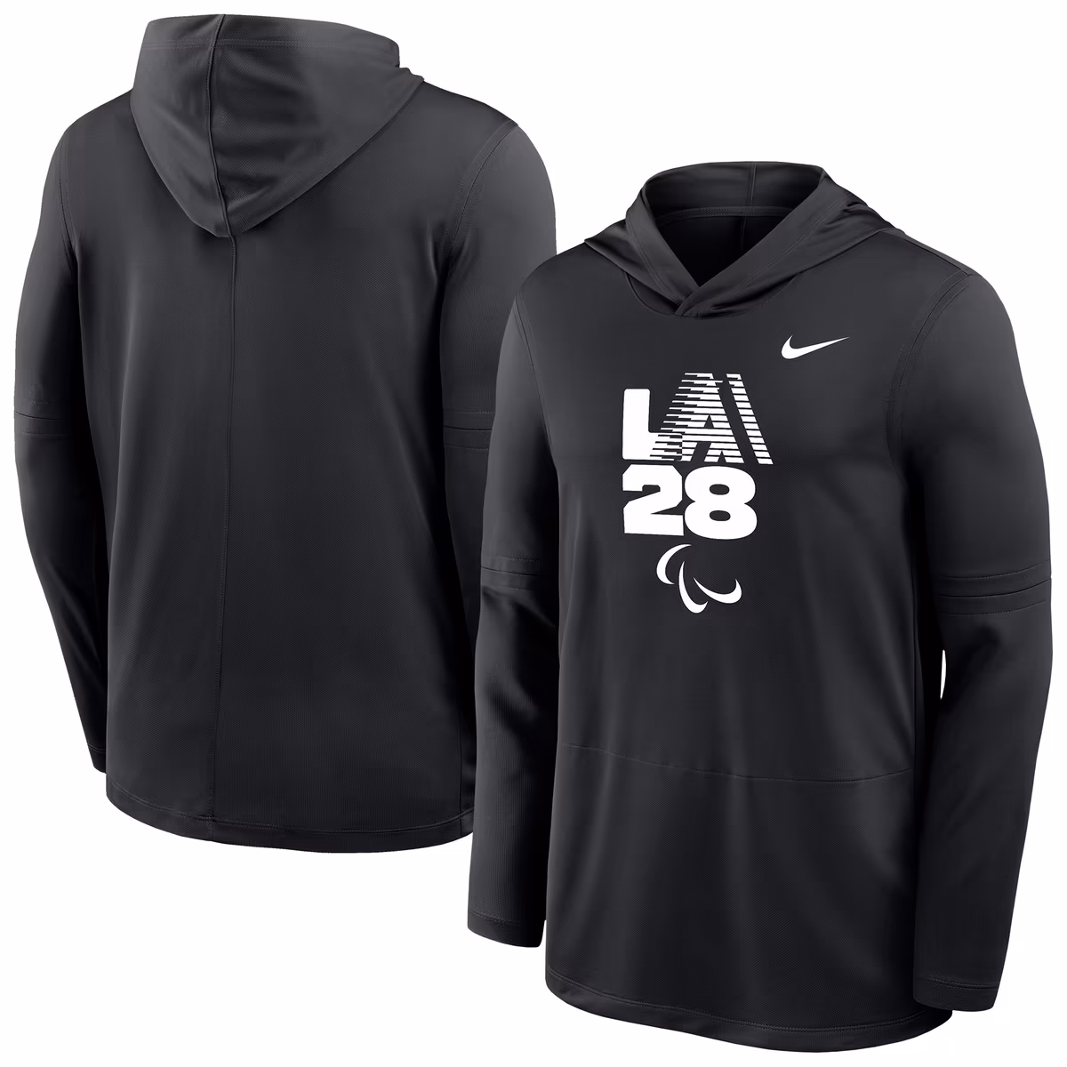 Men's Nike Black LA28 Summer Paralympics Lightweight Dri-FIT Long Sleeve Hoodie T-Shirt 1 Men's Nike Black LA28 Summer Paralympics Lightweight Dri-FIT Long Sleeve Hoodie T-Shirt