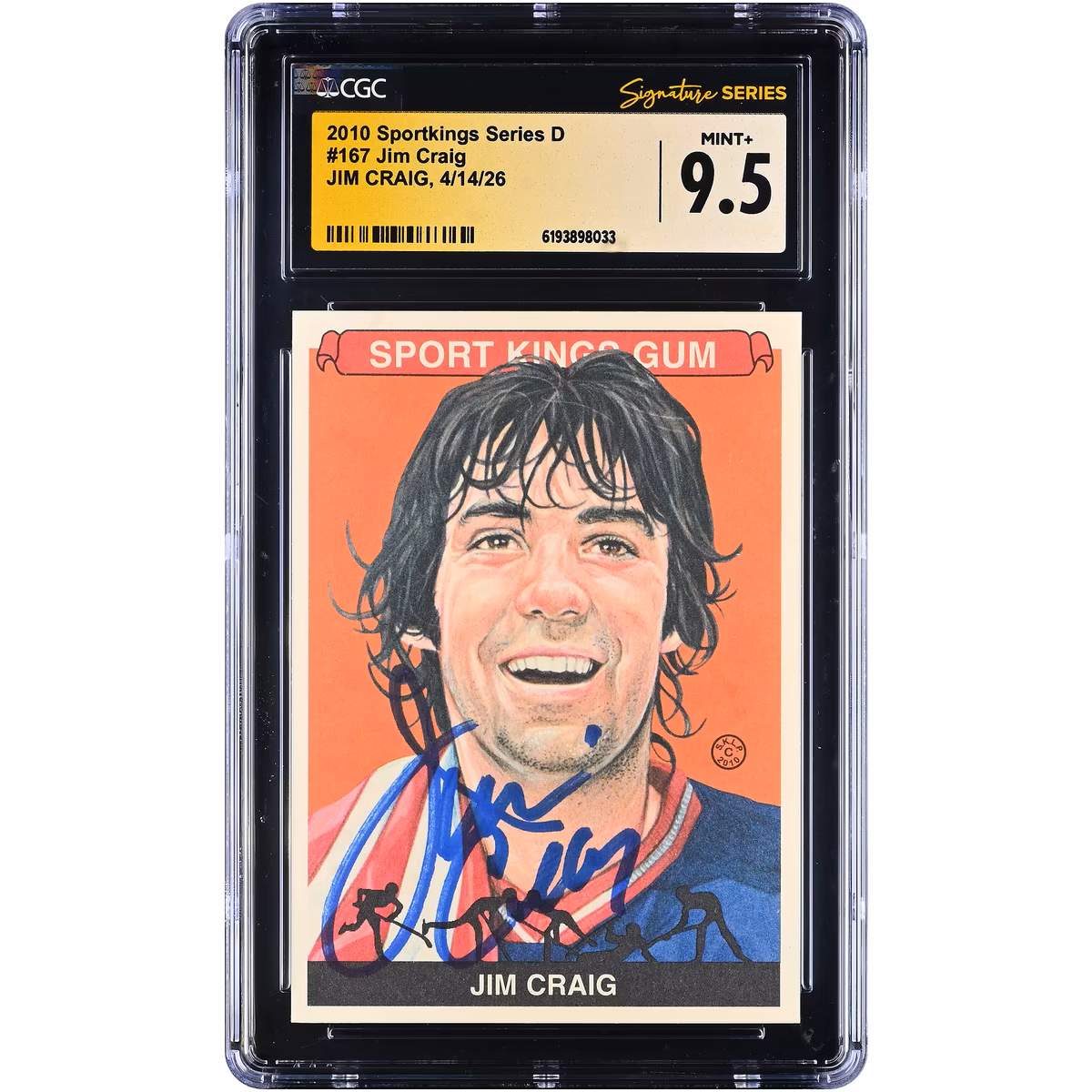 Jim Craig US Hockey Autographed 2010 Sportkings Series D #167 CGC Fanatics Witnessed Authenticated MINT+ 9.5 Card 1 Jim Craig US Hockey Autographed 2010 Sportkings Series D #167 CGC Fanatics Witnessed Authenticated MINT+ 9.5 Card