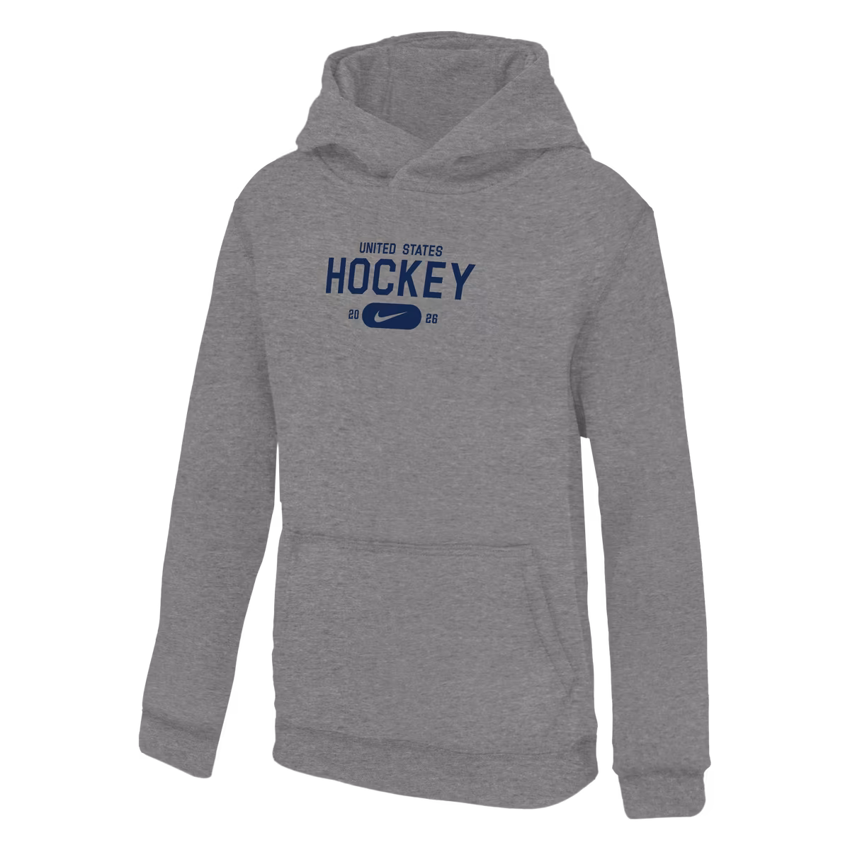 Youth Nike  Gray US Hockey 2026 Winter Olympics Club Fleece Pullover Hoodie