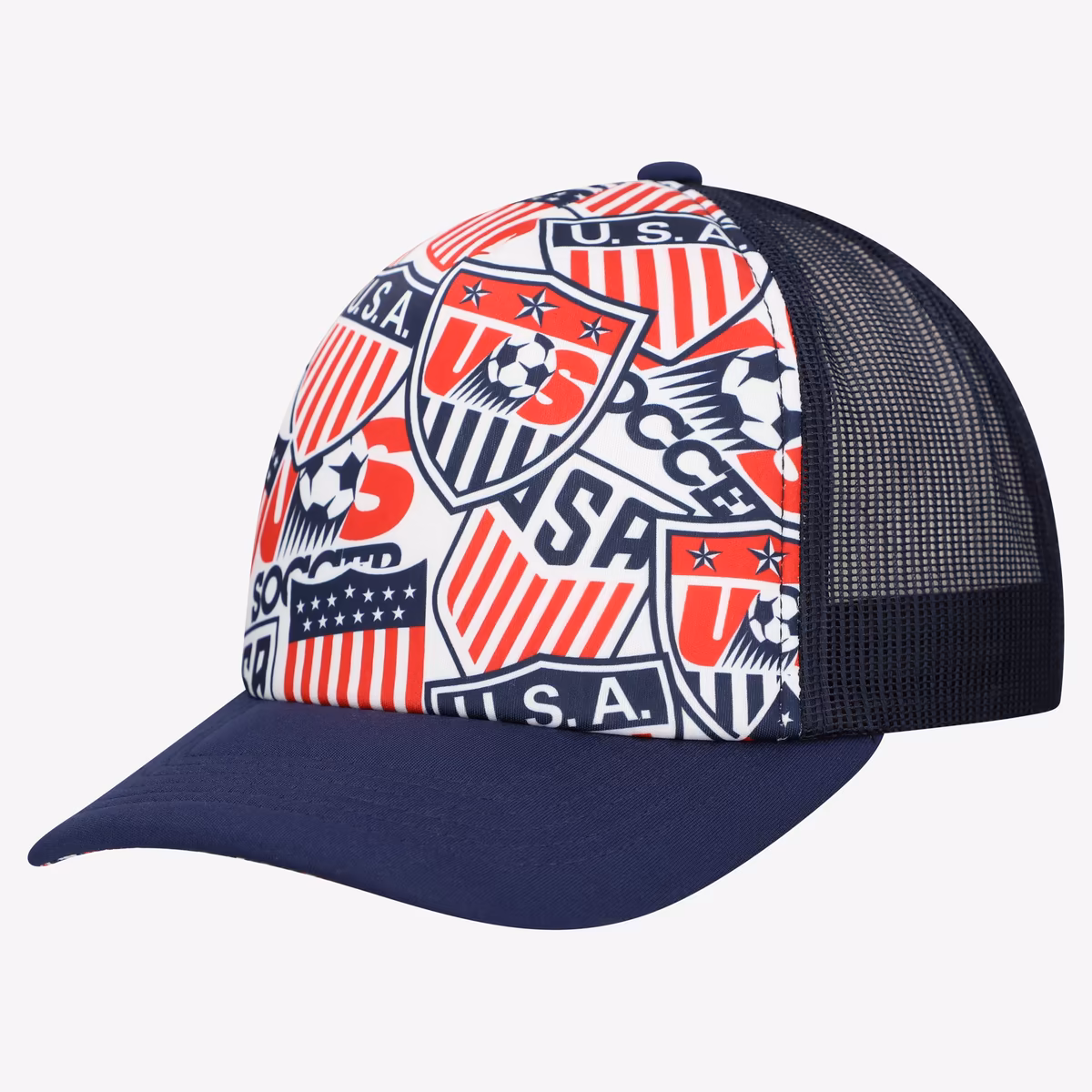 Men's Sport Design Sweden  White USMNT Trucker Crest Foam Adjustable Hat