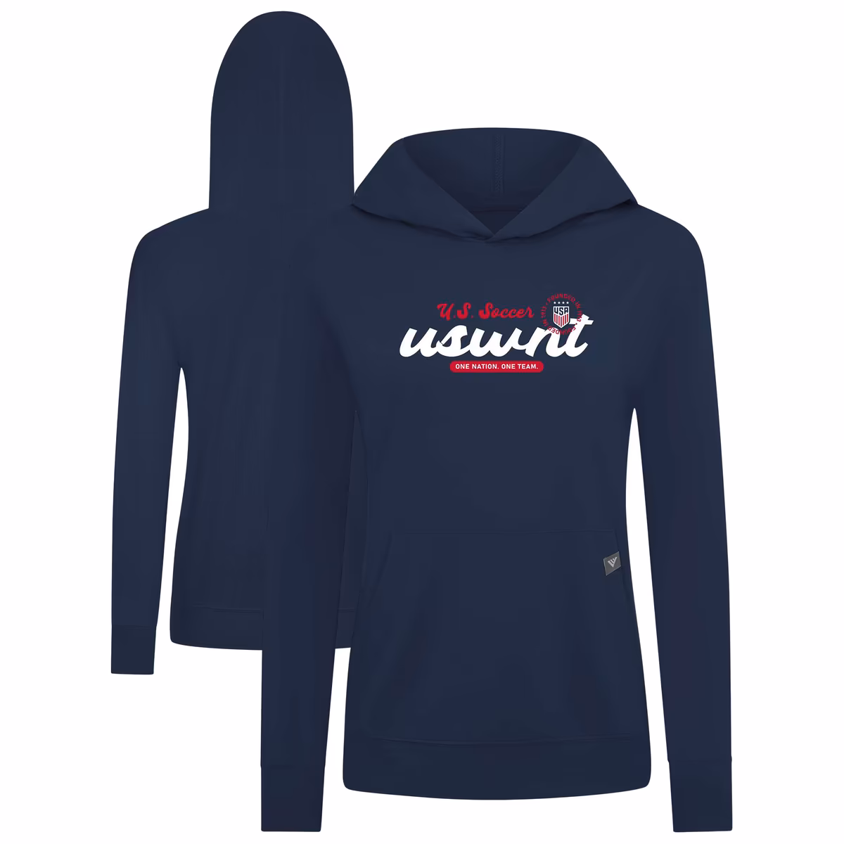 Women's Levelwear Navy USWNT Relay Pullover Hoodie 2 Women's Levelwear Navy USWNT Relay Pullover Hoodie