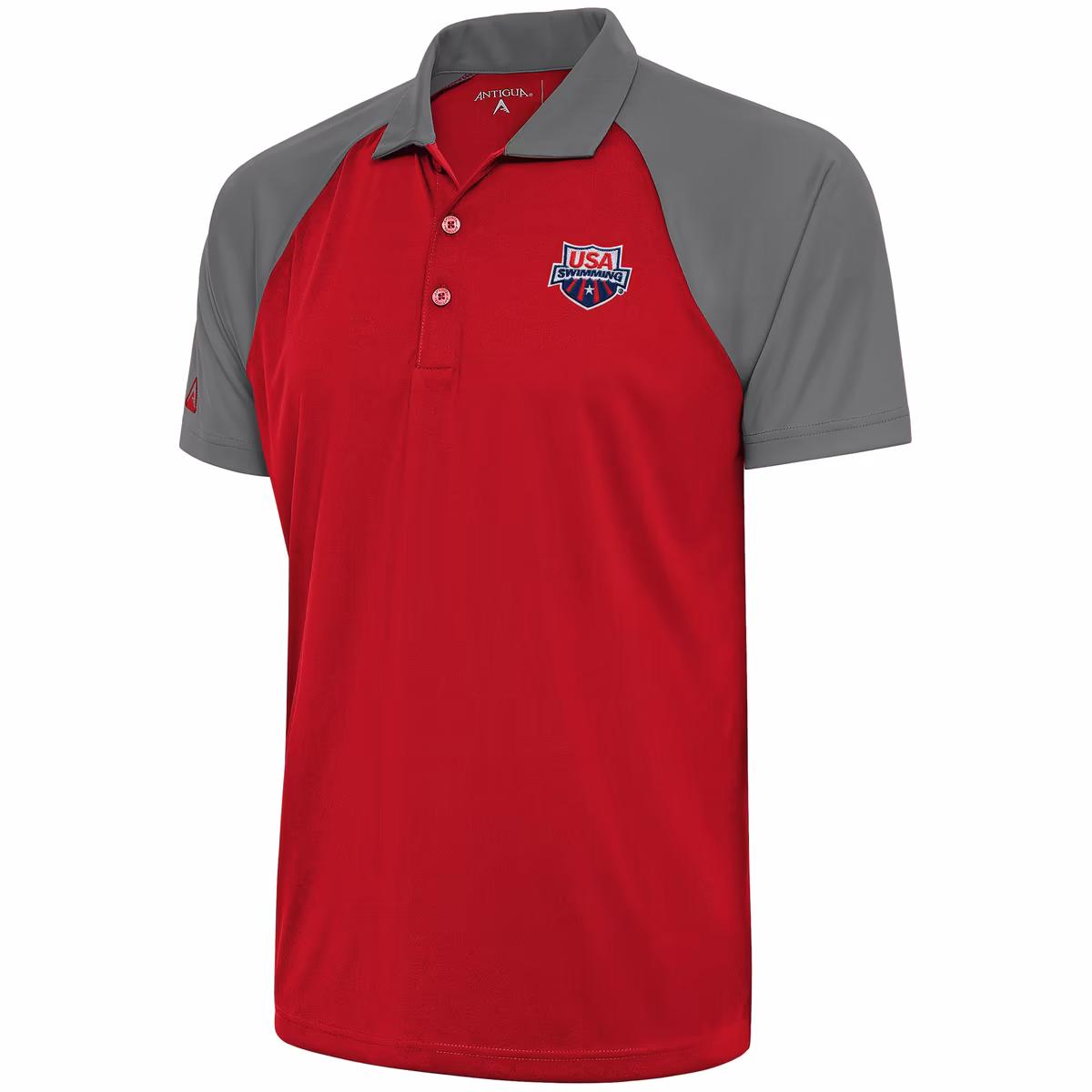 Men's Antigua Red/Steel USA Swimming Nova Polo 7 Men's Antigua Red/Steel USA Swimming Nova Polo