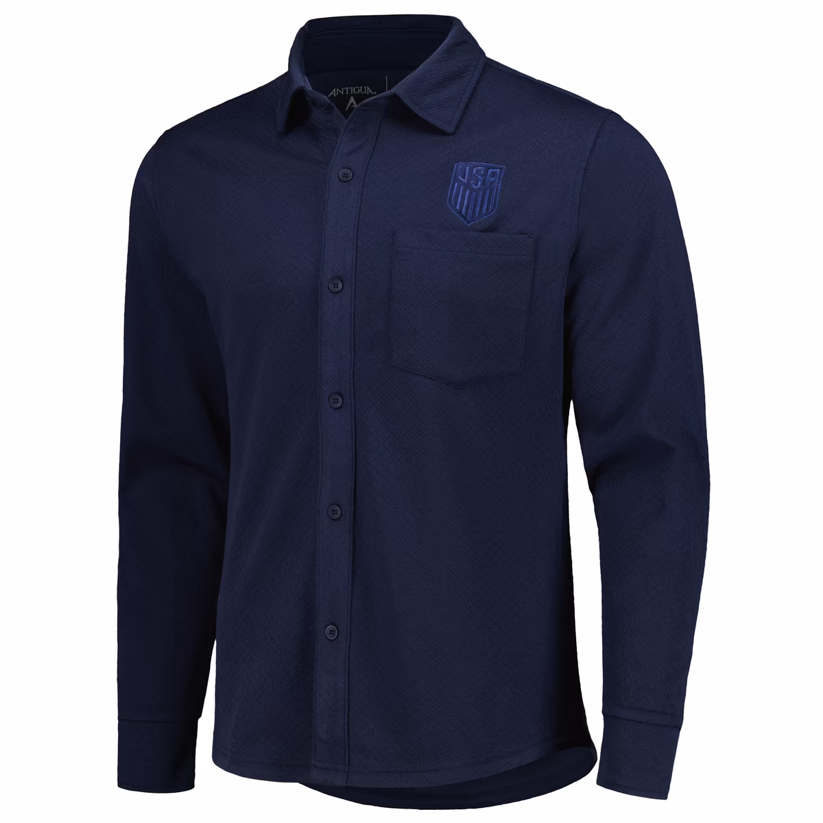 Men's Antigua Navy USMNT Streamer Diamond Button-Up Shacket 2 Men's Antigua Navy USMNT Streamer Diamond Button-Up Shacket