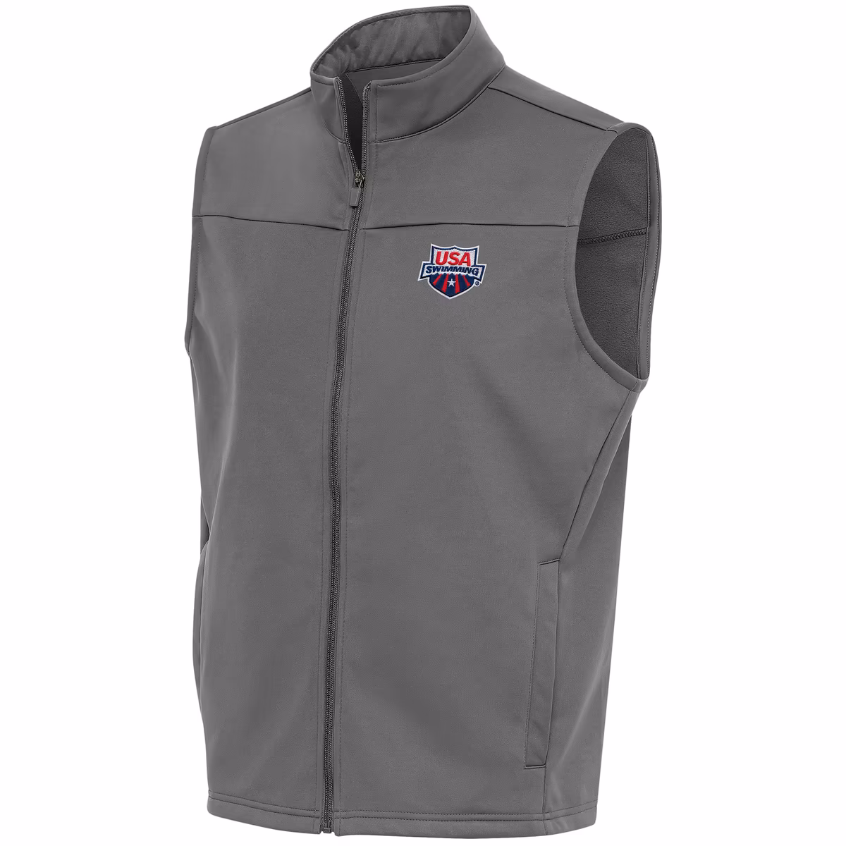 Men's Antigua  Steel USA Swimming Links Full-Zip Golf Vest